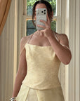 Vintage 90s Italian Butter Double Strap Corset and Tulle Rosette Skirt Set
