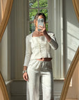 Vintage 90s Ivory Brocade Long Sleeved Bridal Bustier