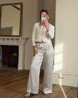 Vintage 90s Ivory Brocade Long Sleeved Bridal Bustier