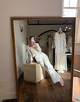 Vintage 90s Ivory Brocade Long Sleeved Bridal Bustier