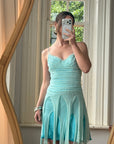 Vintage 90s Silk Chiffon Aqua Fairy Dress