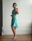 Vintage 90s Silk Chiffon Aqua Fairy Dress