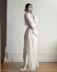 Antique Edwardian Pintuck Lace Cotton Crop and Skirt Set