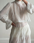 Antique Edwardian Pintuck Lace Cotton Crop and Skirt Set