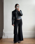 Vintage 90s Faux Leather Biker Jacket Noir