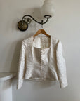 Vintage 90s Ivory Brocade Long Sleeved Bridal Bustier
