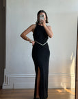 Vintage 90s Bandage Rhinestone Backless Gown