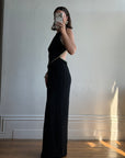 Vintage 90s Bandage Rhinestone Backless Gown