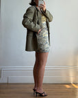Vintage 60s Olive Wool Herringbone Blazer