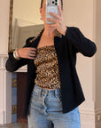 Vintage 90s Cheetah Camisole and Button Up Shirt Set
