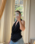 Vintage Y2K Victorias Secret Plunging Halter Top Noir