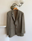 Vintage 60s Olive Wool Herringbone Blazer
