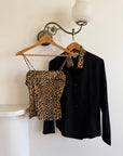Vintage 90s Cheetah Camisole and Button Up Shirt Set