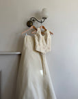 Vintage 90s Italian Halter Satin Princess Wedding Dress Set