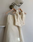 Vintage 90s Italian Halter Satin Princess Wedding Dress Set