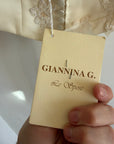 Vintage 90s Italian Halter Satin Princess Wedding Dress Set