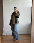 Vintage Y2K Fur and Leather Jacket Noir