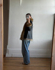 Vintage Y2K Fur and Leather Jacket Noir