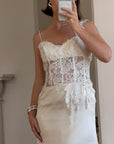 Vintage 90s Italian Asymmetrical Fairy Silk Wedding Dress