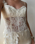 Vintage 90s Italian Asymmetrical Fairy Silk Wedding Dress