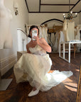 Vintage 90s Italian Asymmetrical Fairy Silk Wedding Dress