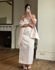 Vintage 90s Satin Lace Up Prom Dress Baby Pink