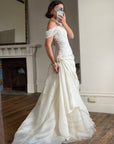 Vintage 90s Italian Two Piece Diamante and Organza Bridal Set
