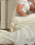 Vintage 90s Italian Two Piece Diamante and Organza Bridal Set