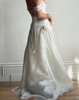 Vintage 90s Italian Two Piece Diamante and Organza Bridal Set