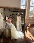 Vintage 90s Italian Two Piece Diamante and Organza Bridal Set