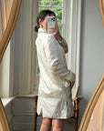 Vintage 2007 John Galliano Metallic Rose Silk Linen Blazer Dress