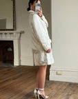 Vintage 2007 John Galliano Metallic Rose Silk Linen Blazer Dress