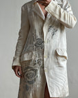 Vintage 2007 John Galliano Metallic Rose Silk Linen Blazer Dress