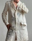 Vintage 2007 John Galliano Metallic Rose Silk Linen Blazer Dress