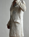 Vintage 2007 John Galliano Metallic Rose Silk Linen Blazer Dress