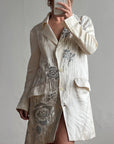 Vintage 2007 John Galliano Metallic Rose Silk Linen Blazer Dress