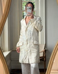 Vintage 2007 John Galliano Metallic Rose Silk Linen Blazer Dress