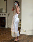 Vintage 40s Liquid Satin Lace Baby Pink Slip