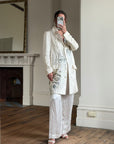 Vintage 2007 John Galliano Metallic Rose Silk Linen Blazer Dress