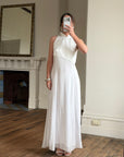 Vintage 90s Satin Cheongsam Sleeveless Bridal Dress