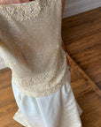 Vintage 60s Sequin Knit Tank Creme