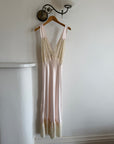 Vintage 40s Liquid Satin Lace Baby Pink Slip