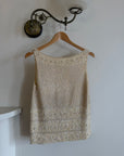 Vintage 60s Sequin Knit Tank Creme
