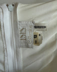 Vintage 90s Boned Jacquard Basque Waist Wedding Dress White