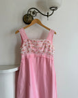 Vintage 60s Lace Ruffled Midi Dress Candy Pink