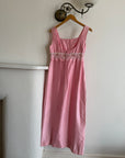 Vintage 60s Lace Ruffled Midi Dress Candy Pink