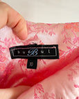 Vintage 90s Vine Jacquard Pink Strapless Mini Pink