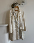Vintage 2007 John Galliano Metallic Rose Silk Linen Blazer Dress