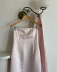 Vintage 90s Satin Lace Up Prom Dress Baby Pink