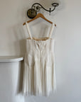 Vintage 90s Lisa Ho Deadstock Silk Gathered Mini Dress Ivory